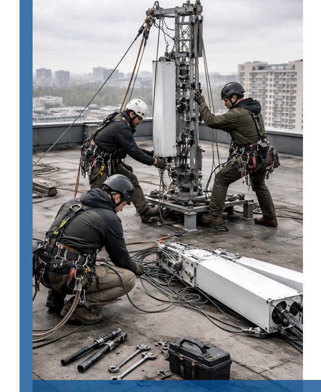 Демонтаж антенн на крыше зданий в Рыбинске с гарантией