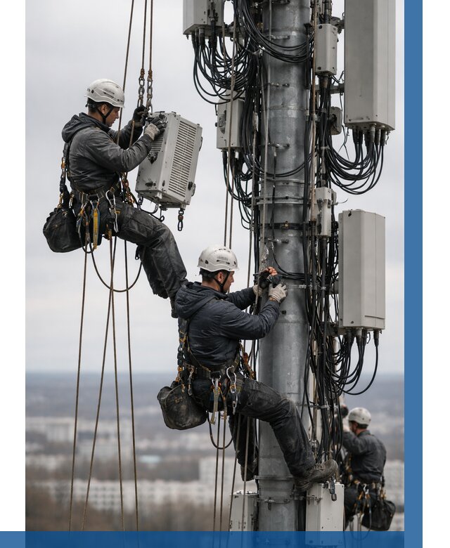 Монтаж оборудования связи на мачте в Рыбинске от 7806 р. | ВЫСОТНИК-Рбн