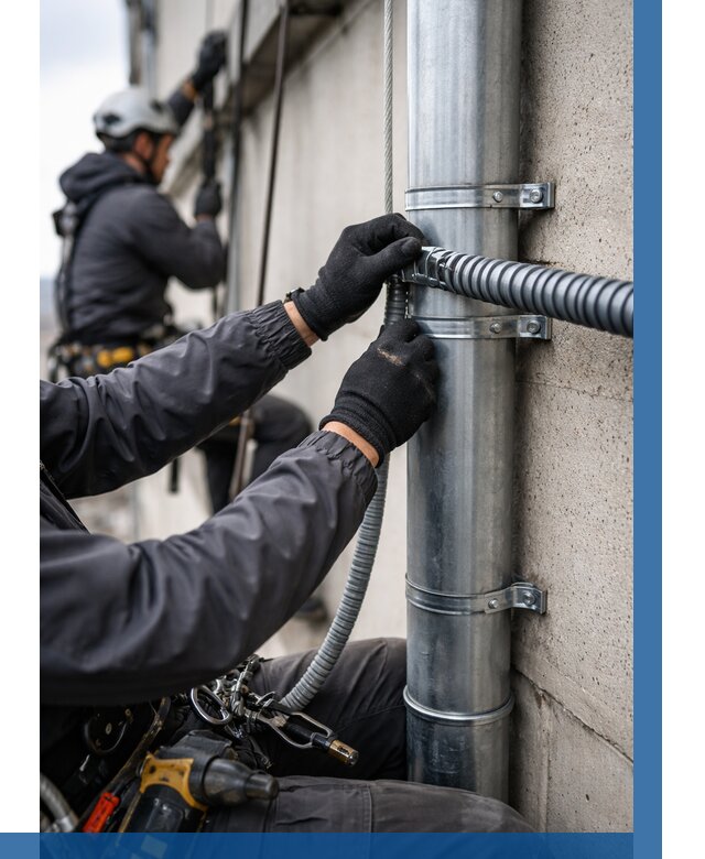 Монтаж гофры для кабеля в Рыбинске от 312 р. | ВЫСОТНИК-Рбн