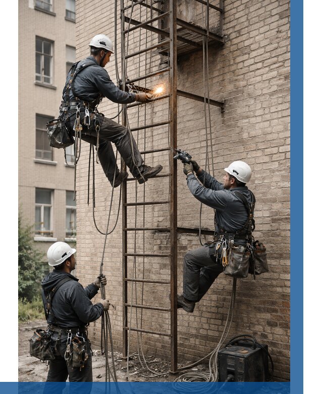 Ремонт пожарной лестницы в Рыбинске от 7806 р. | ВЫСОТНИК-Рбн