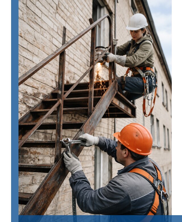 Ремонт и восстановление пожарных лестниц с выездом в Рыбинске