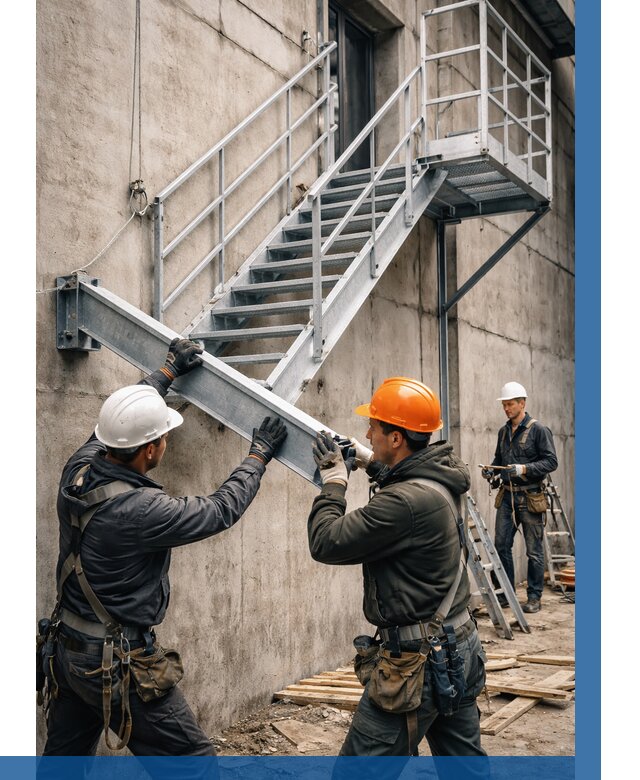 Монтаж металлических лестниц в Рыбинске от 15612 р. | ВЫСОТНИК-Рбн