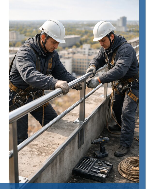 Монтаж перил на высоте в Рыбинске от 2602 р. | ВЫСОТНИК-Рбн