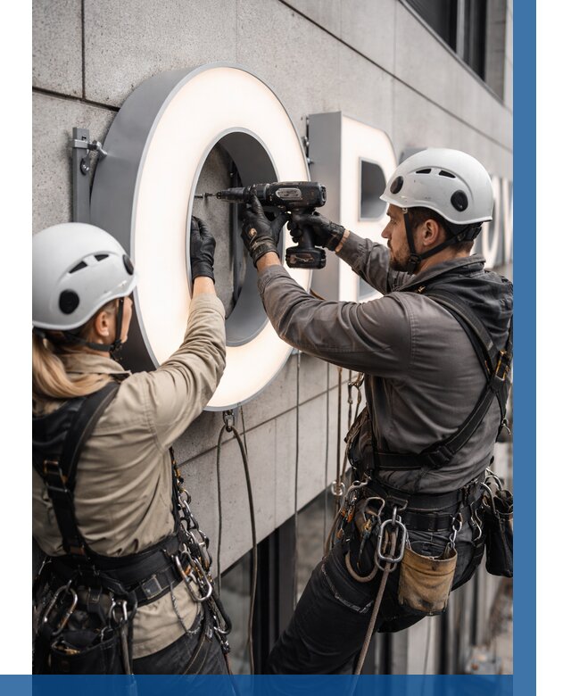 Монтаж световых букв в Рыбинске от 3122 р. под ключ ВЫСОТНИК-Рбн