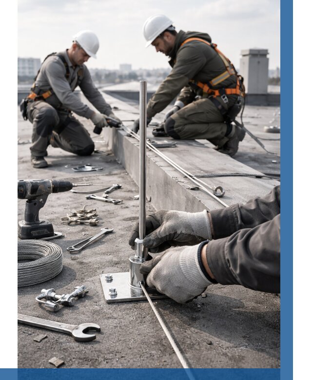 Монтаж молниезащиты на кровле в Рыбинске цена от 26020 р. | ВЫСОТНИК-Рбн