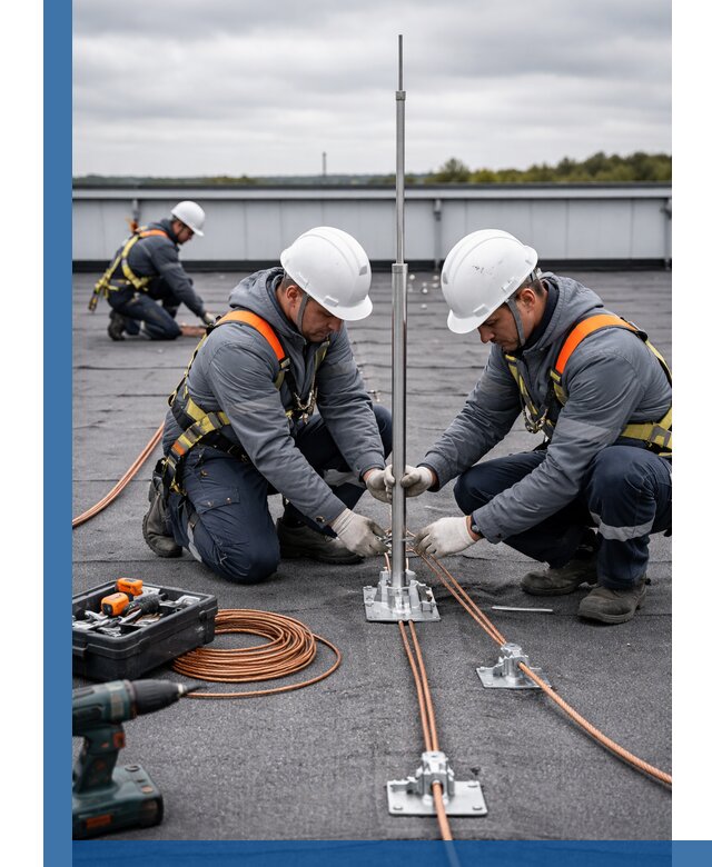 Монтаж молниезащиты на кровле в Рыбинске под ключ с гарантией