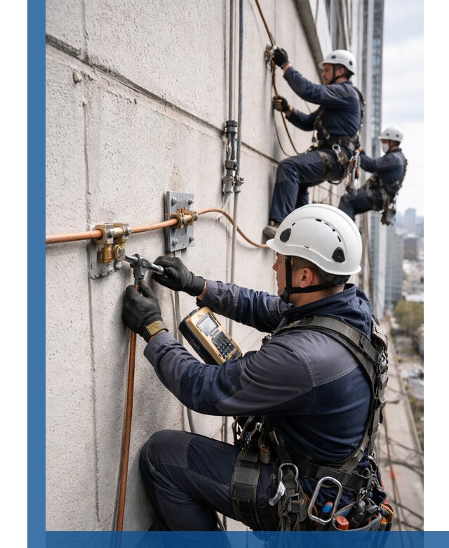 Монтаж системы заземления здания и молниезащиты в Рыбинске