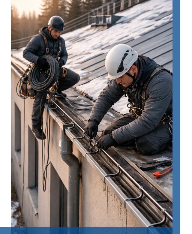 Монтаж греющего кабеля на кровле в Рыбинске от 468 р. | ВЫСОТНИК-Рбн