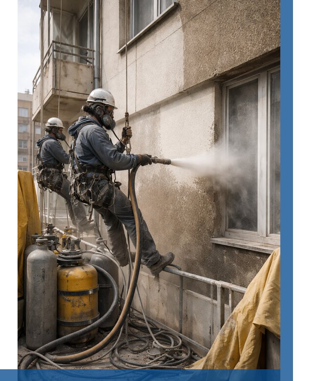 Пескоструйная очистка фасада в Рыбинске от 677 р. | ВЫСОТНИК-Рбн