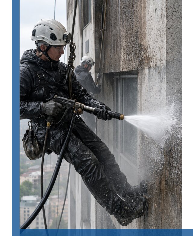 Гидроструйная очистка фасадов и конструкций в Рыбинске