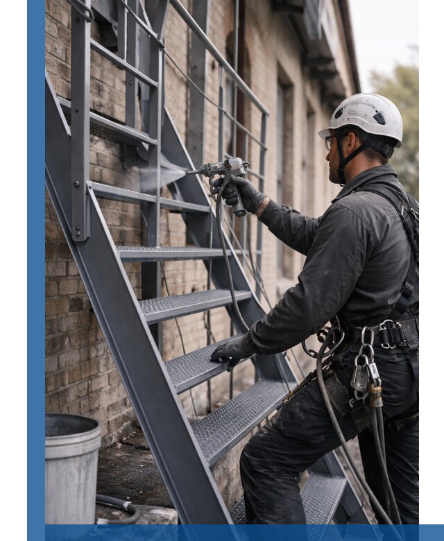 Покраска и антикоррозионная защита пожарных лестниц в Рыбинске