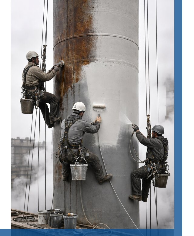 Покраска дымовых труб в Рыбинске от 8847 р. | ВЫСОТНИК-Рбн