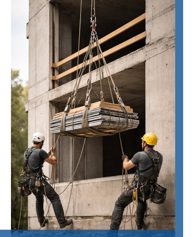 Подъем материала на этаж веревками в Рыбинске от 1561 р. | ВЫСОТНИК-Рбн