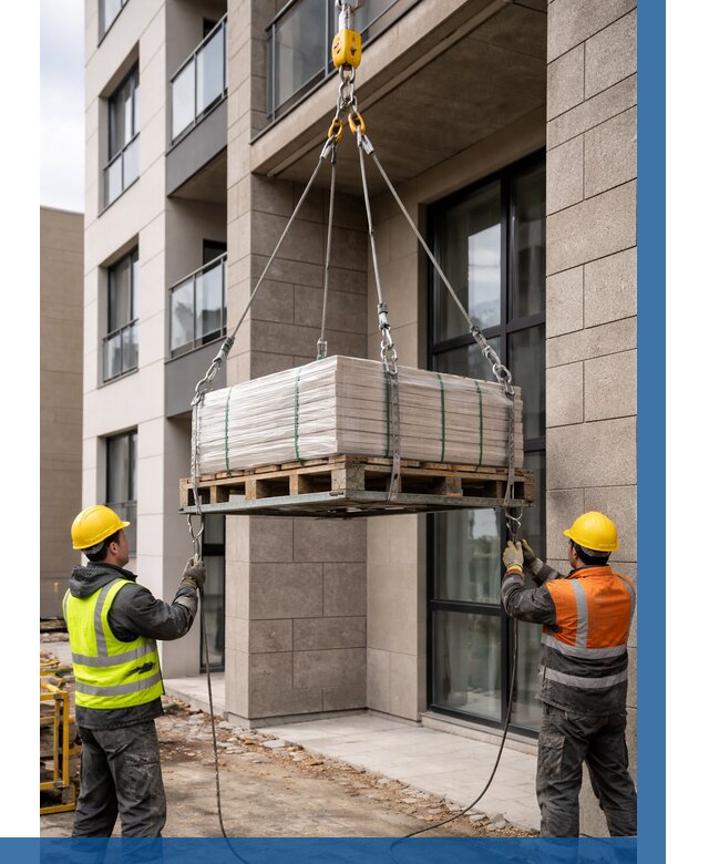 Подъем керамогранита на этаж в Рыбинске от 3643 р. | ВЫСОТНИК-Рбн