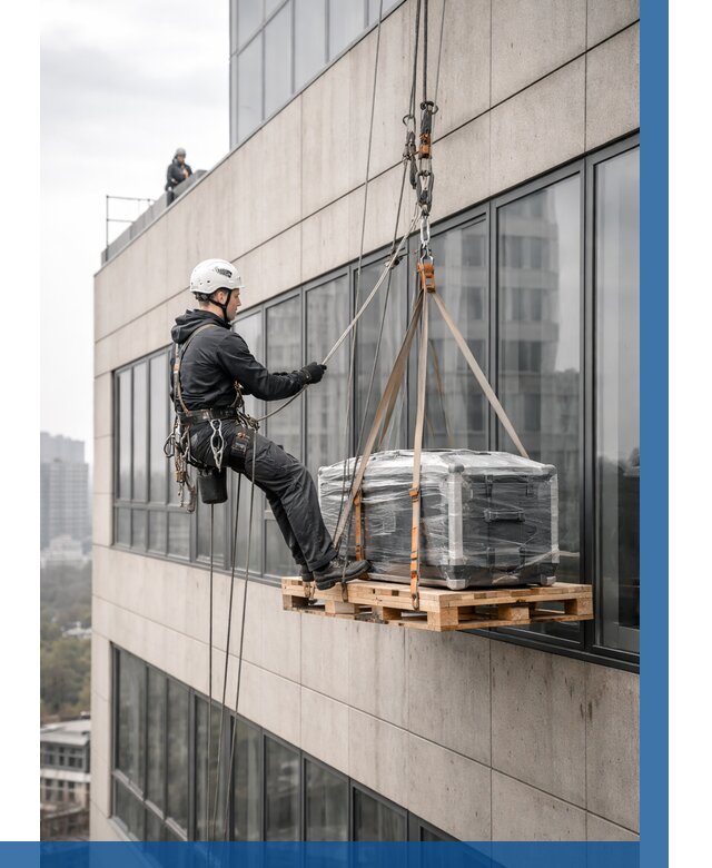 Спуск груза по фасаду в Рыбинске от 3643 р. | ВЫСОТНИК-Рбн