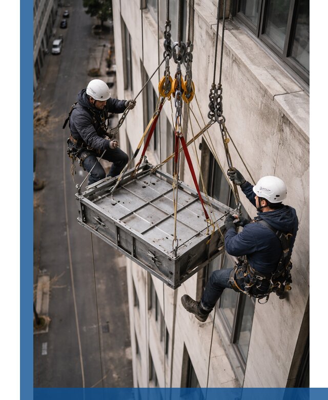 Спуск и подъем грузов по фасаду в Рыбинске для зданий