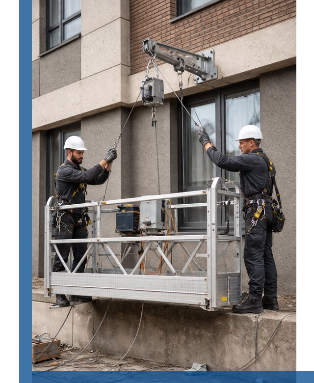 Монтаж и подъем фасадной люльки в Рыбинске с гарантией безопасности