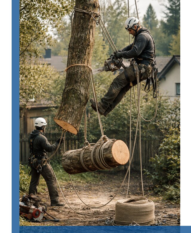 Валка деревьев частями в Рыбинске, безопасно и аккуратно