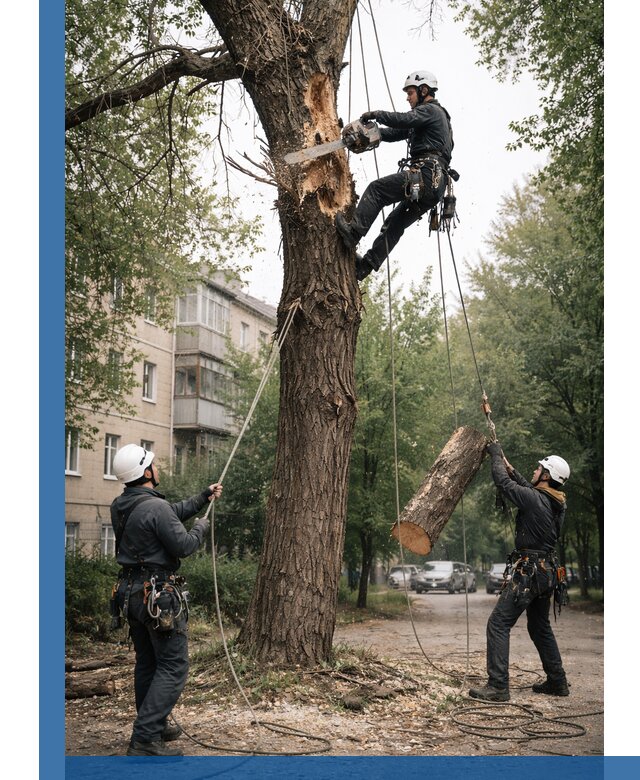 Срочное удаление аварийных деревьев в Рыбинске с гарантией безопасности