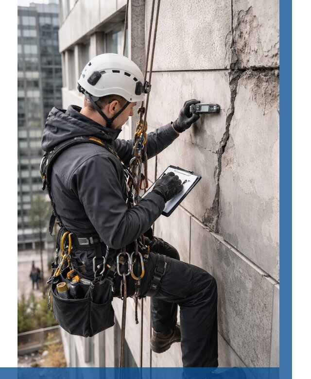 Обследование фасада альпинистами в Рыбинске от 125 р. | ВЫСОТНИК-Рбн