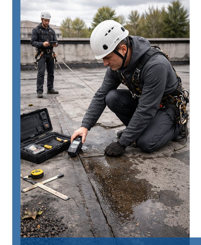 Обследование кровли на протечки и выявление дефектов в Рыбинске