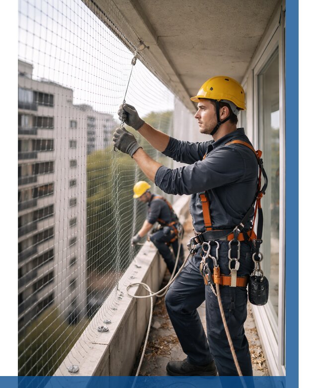 Монтаж сетки от птиц в Рыбинске от 4684 р. | ВЫСОТНИК-Рбн